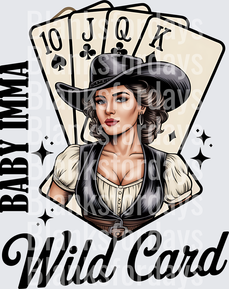 Baby Imma Wild Card Cowgirl Playing Cards Western Design (DTF)