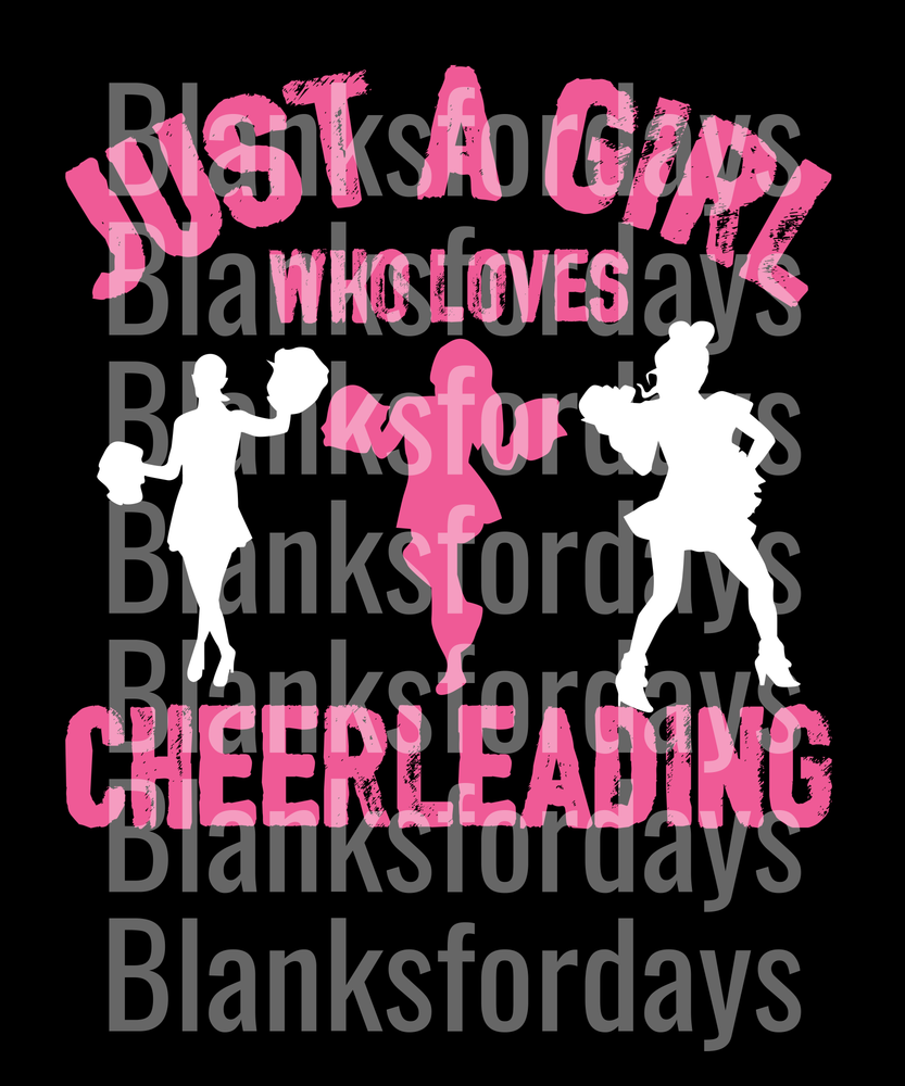 Just A Girl Who Loves Cheerleading Pink Silhouette Design (DTF)