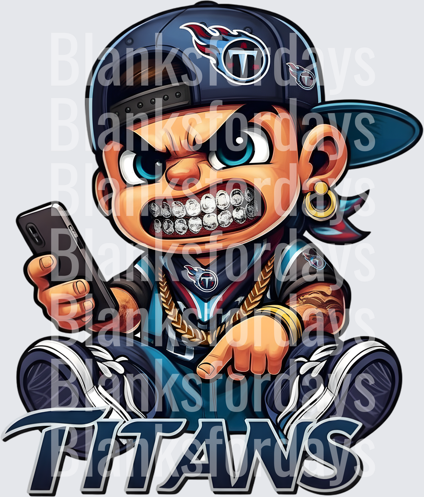Tennessee Titans Thug Lil Homie Mascot with Grillz (DTF)