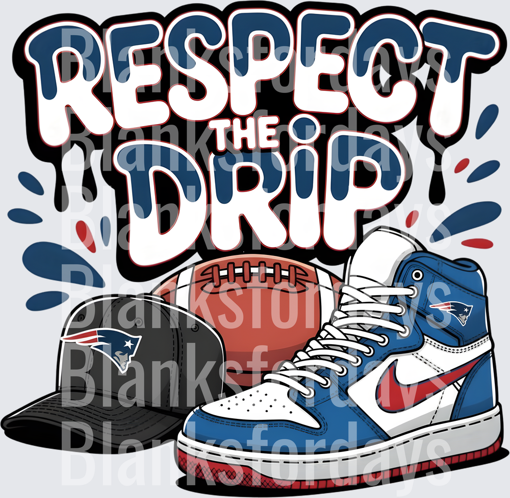 Respect The Drip New England Patriots Sneaker Hat Football (DTF)
