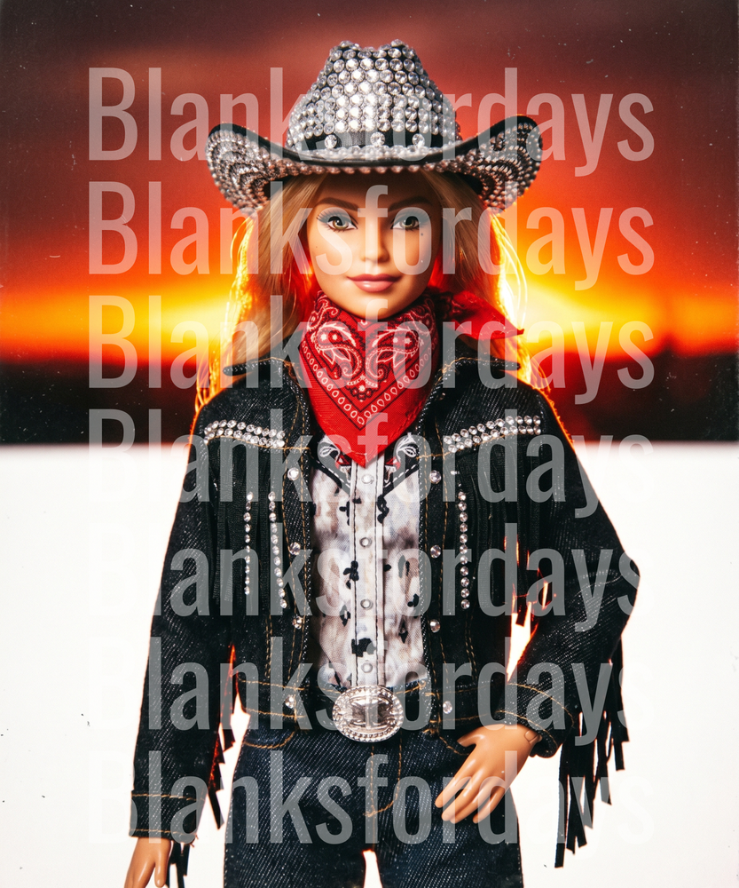 Cowgirl Barbie Doll Rhinestone Hat Sunset Western (DTF)