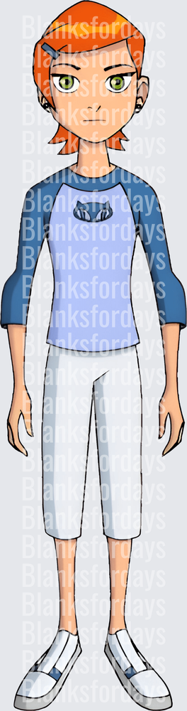 Gwen Tennyson Ben 10 Anime Style Full Body Character Art (DTF)