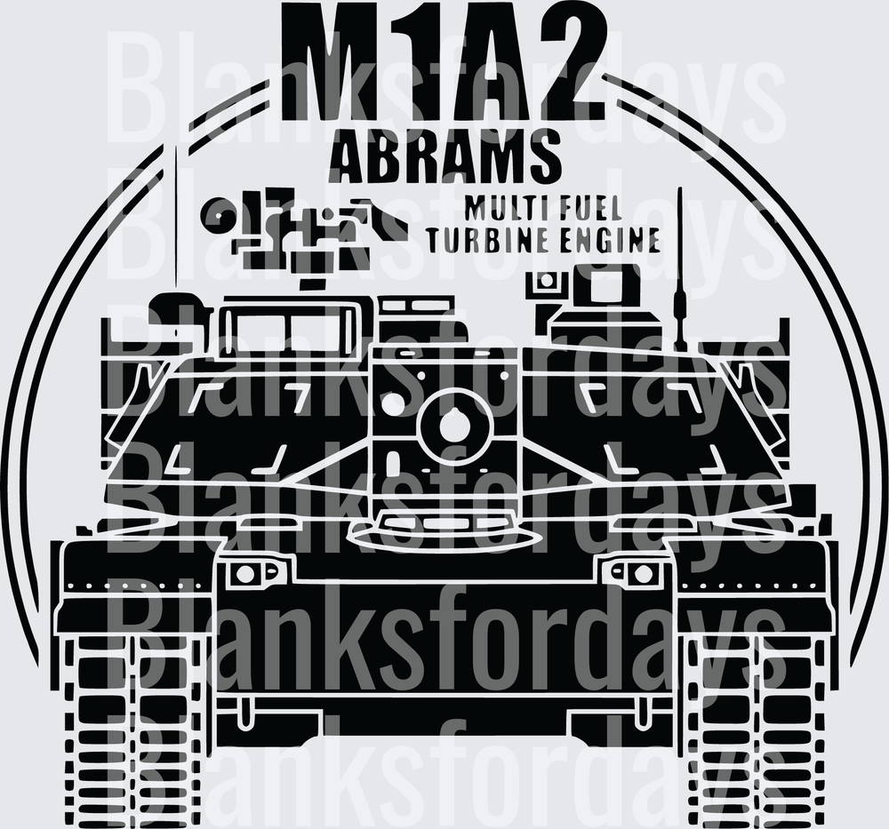 M1A2 Abrams Tank Front View Multi Fuel Turbine Engine (DTF)