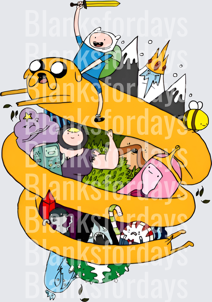 Adventure Time Character Collage Finn Jake and Friends (DTF)