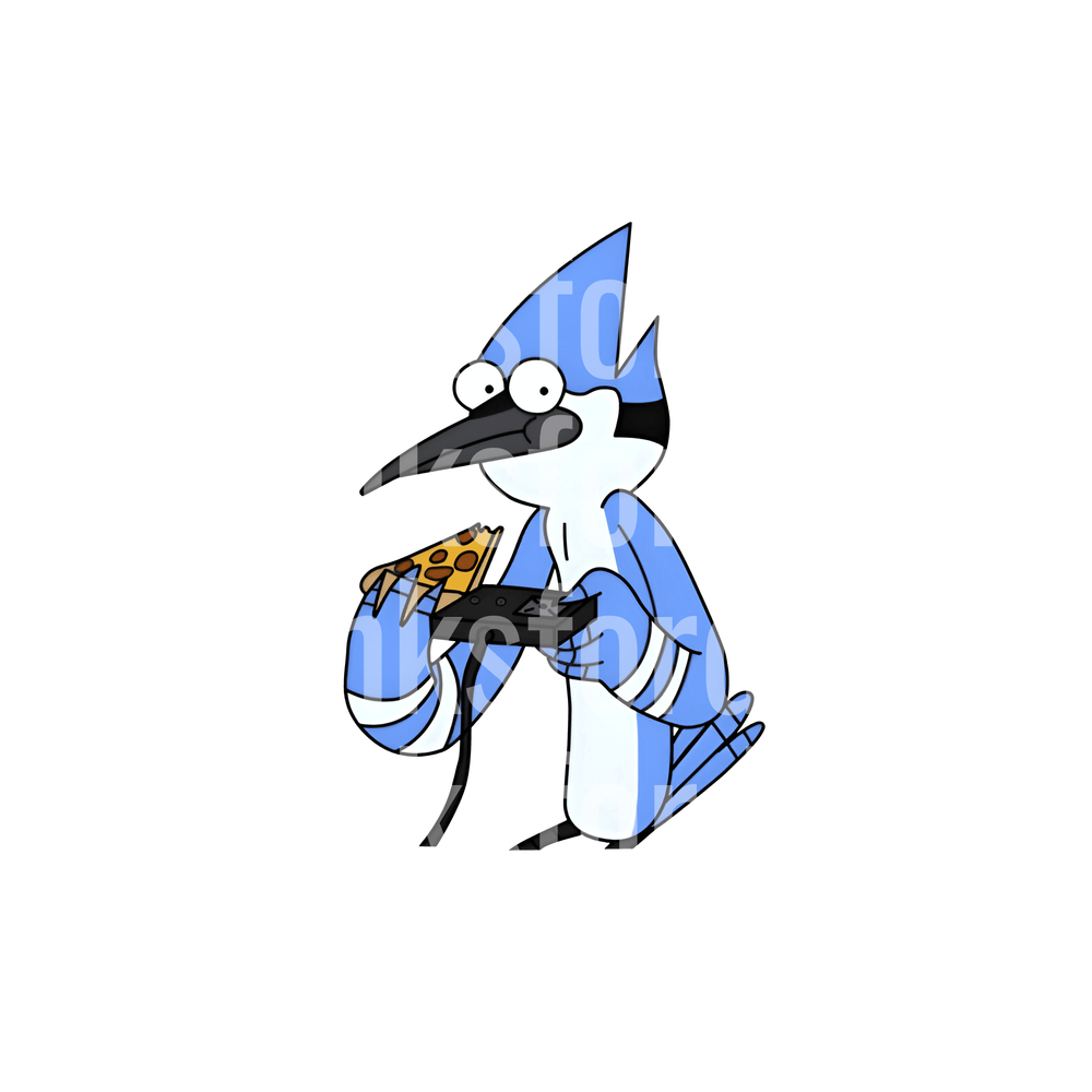 Mordecai Regular Show Gaming Controller Pizza Slice (DTF)
