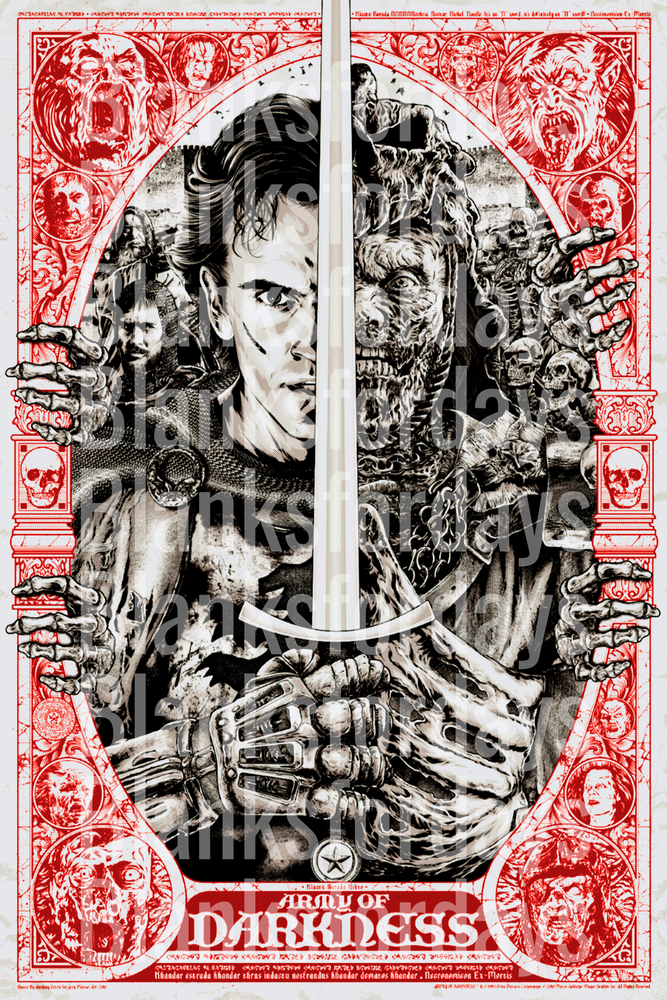 Army of Darkness Ash Williams Horror Movie Fan Art Design (DTF)