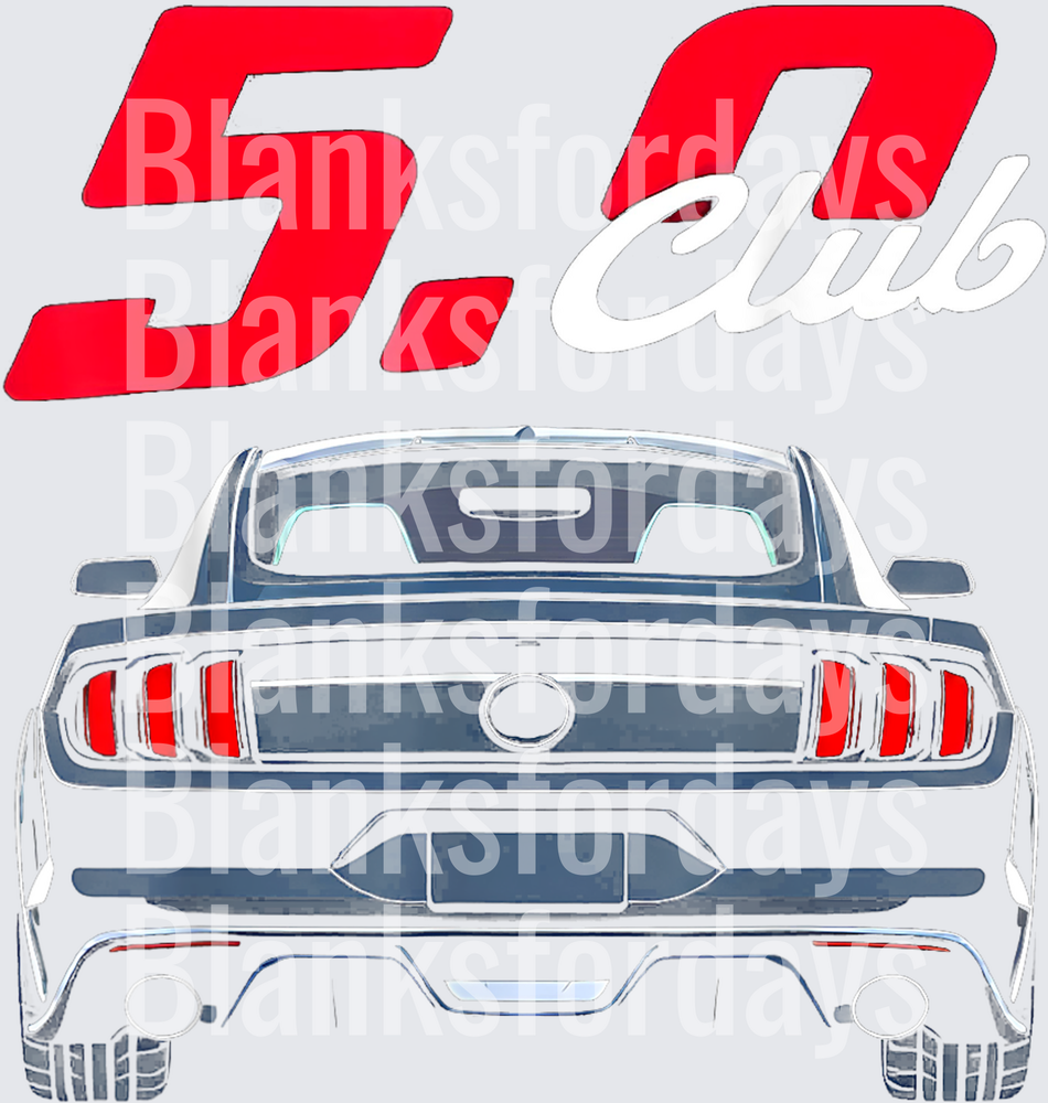 Ford Mustang 5.0 Club Rear View Red Tail Lights (DTF)