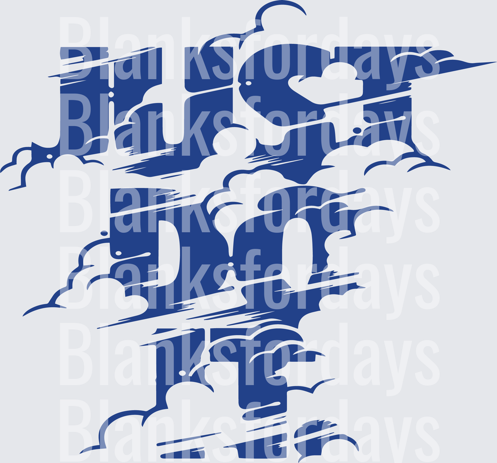 Blue Cloud Letters Typography Speed Motion Design (DTF)