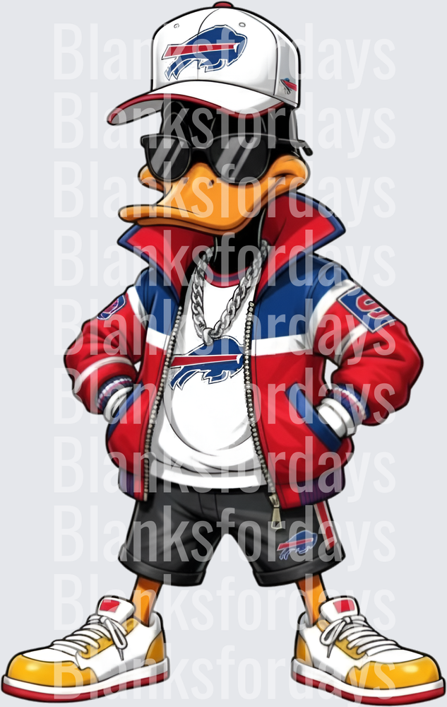 Drip Duck Buffalo Bills Fan Streetwear Chain Sunglasses (DTF)