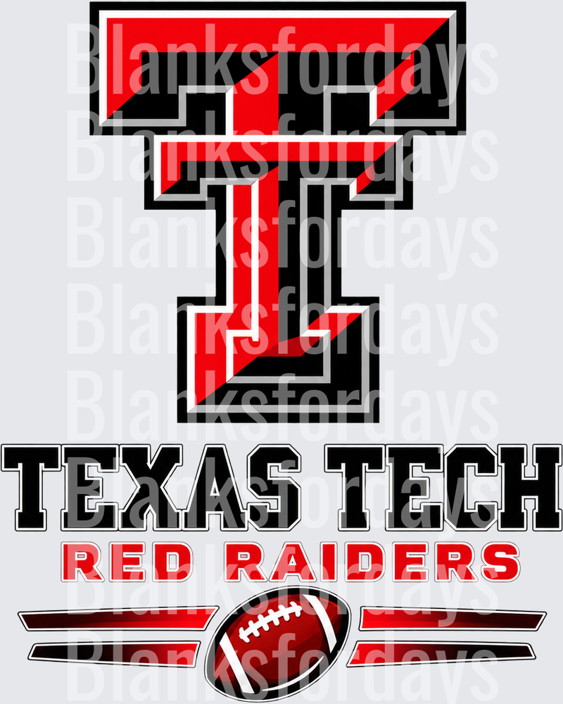 Texas Tech Red Raiders Double T Football Logo Design (DTF)