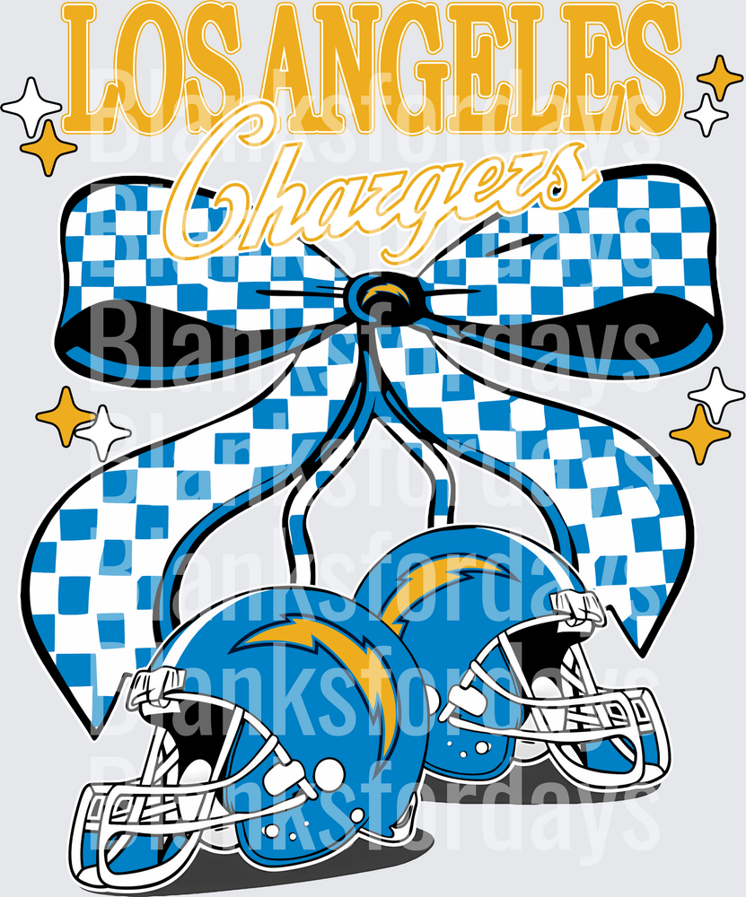 Los Angeles Chargers Coquette Bow Football Helmets (DTF)