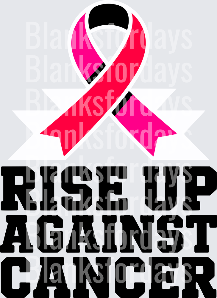Rise Up Against Cancer Pink Ribbon Awareness Bold Varsity (DTF)