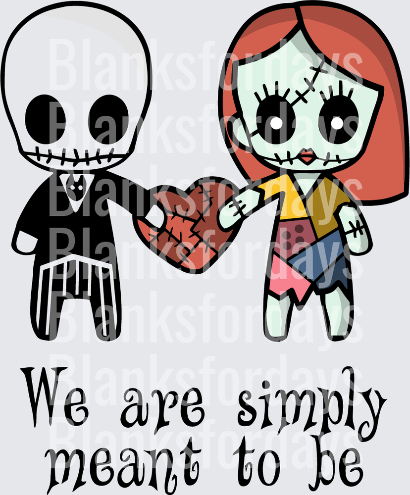 Jack and Sally We Are Simply Meant To Be Cute Couple (DTF)