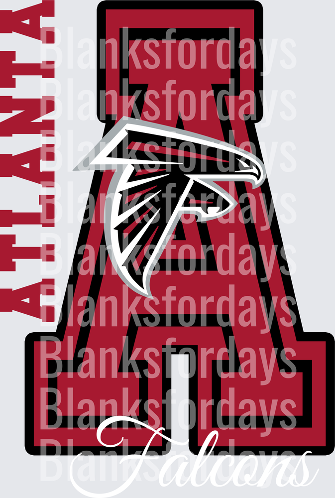 Atlanta Falcons Bold Letter A Logo with Script Text (DTF)