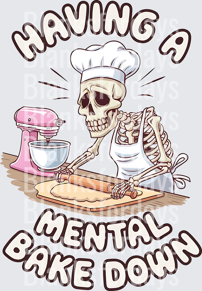 Having A Mental Bake Down Skeleton Baker Chef (DTF)