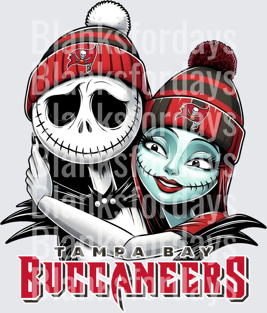 Jack Skellington and Sally Tampa Bay Buccaneers Fan Beanie (DTF)