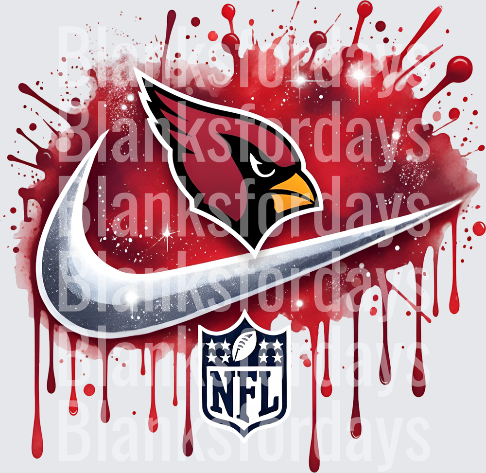Arizona Cardinals NFL Swoosh Red Paint Splatter Logo (DTF)
