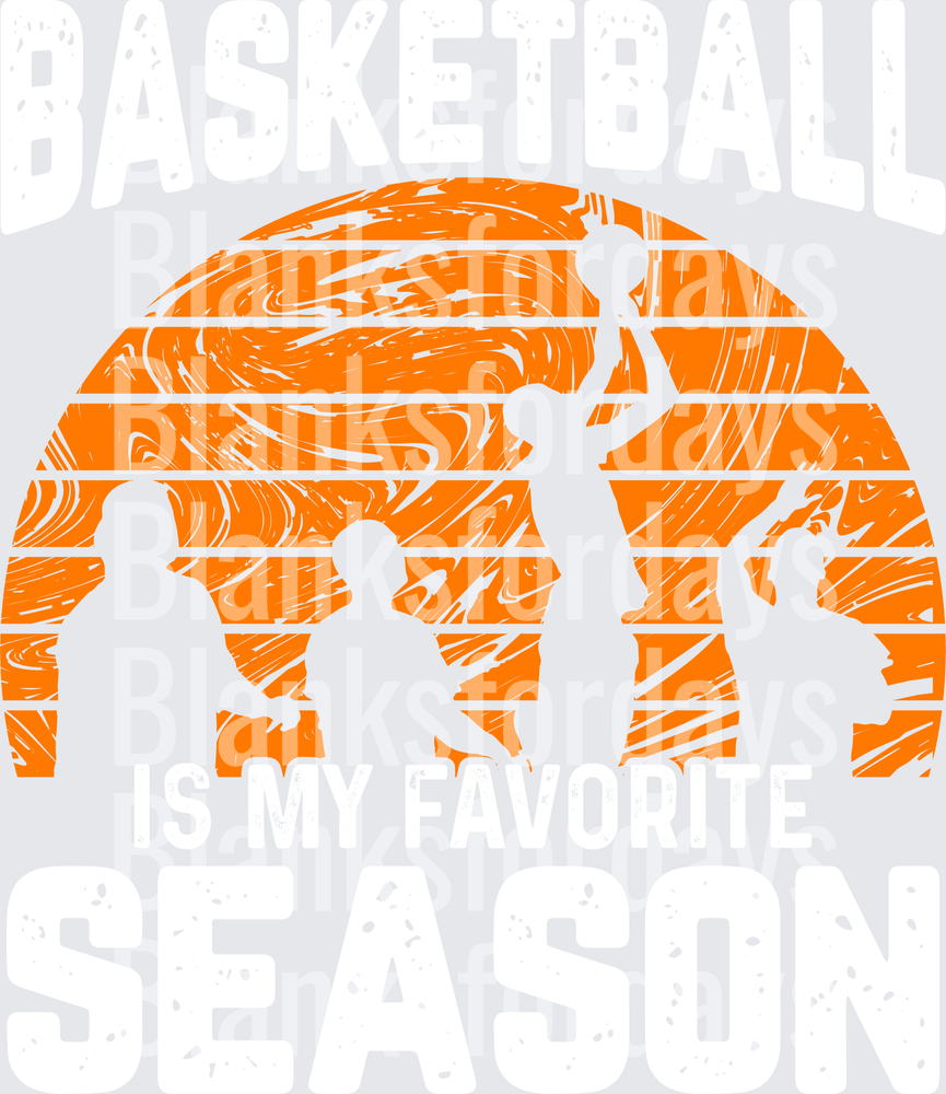 Basketball Is My Favorite Season Retro Sunset Player Silhouette (DTF)