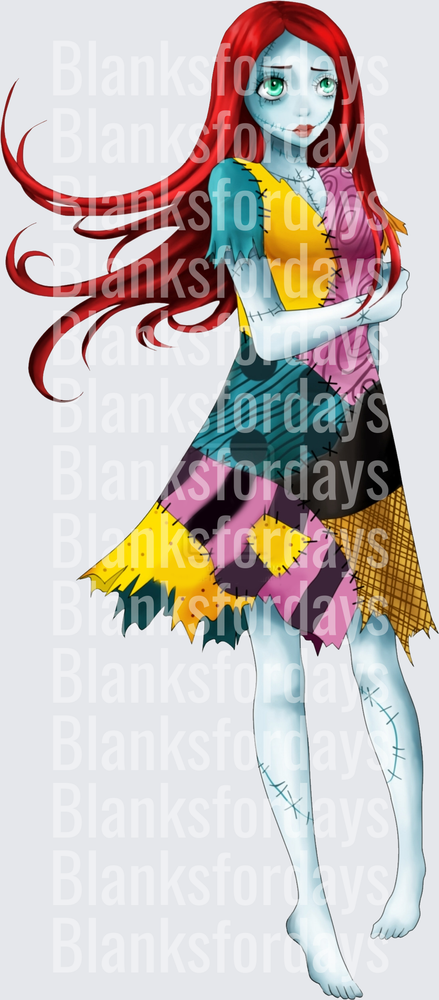 Sally Nightmare Before Christmas Anime Style Red Hair (DTF)