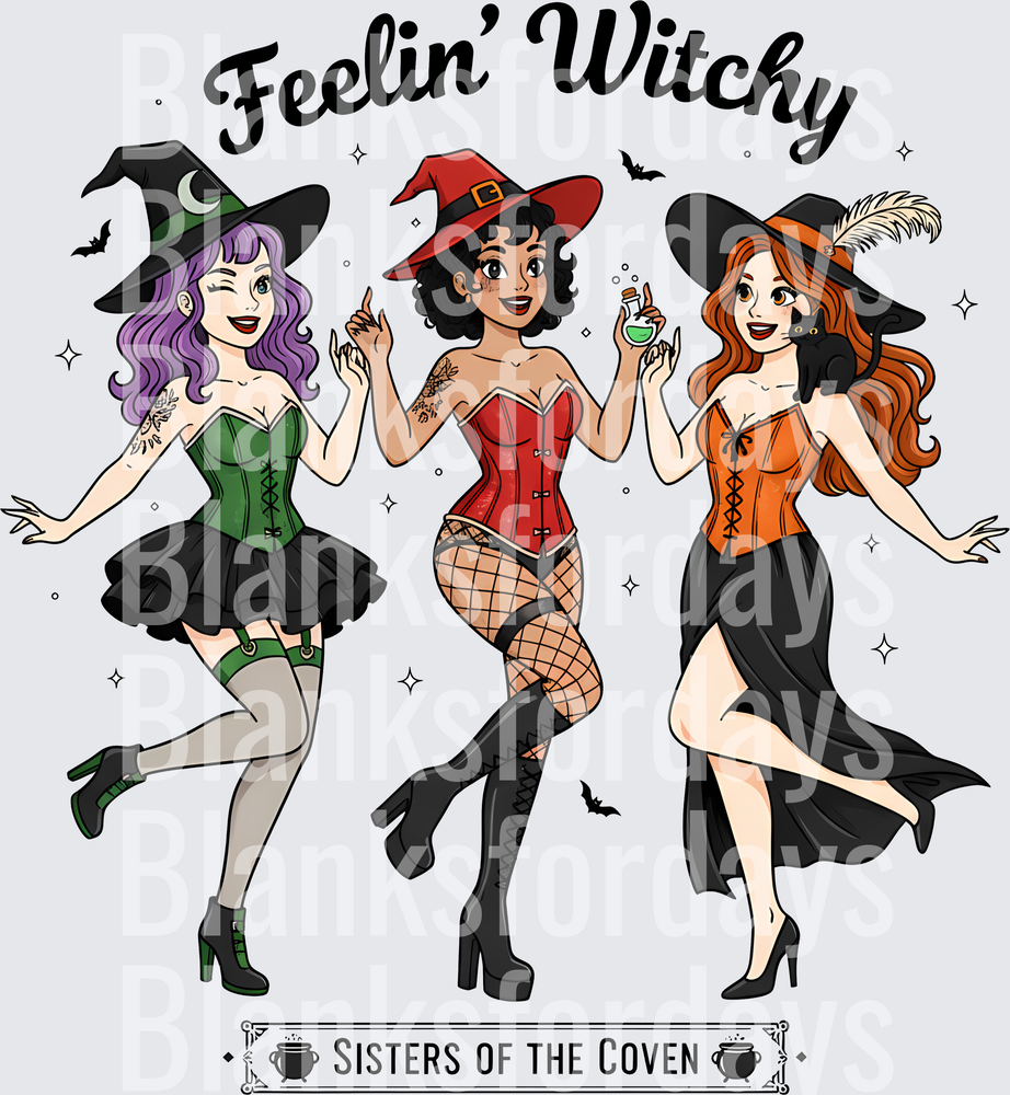 Feelin' Witchy Sisters of the Coven Pinup Witch Trio (DTF)