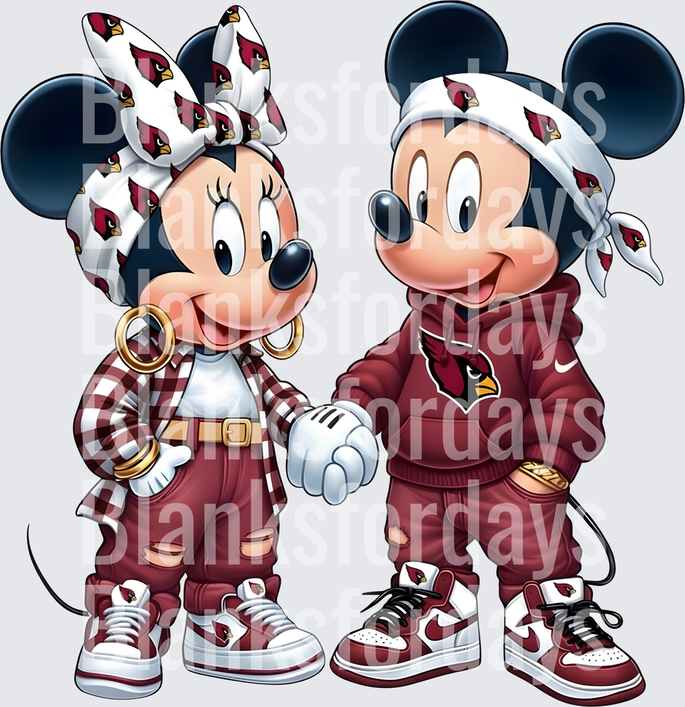 Mickey and Minnie Arizona Cardinals Drip Couple (DTF)