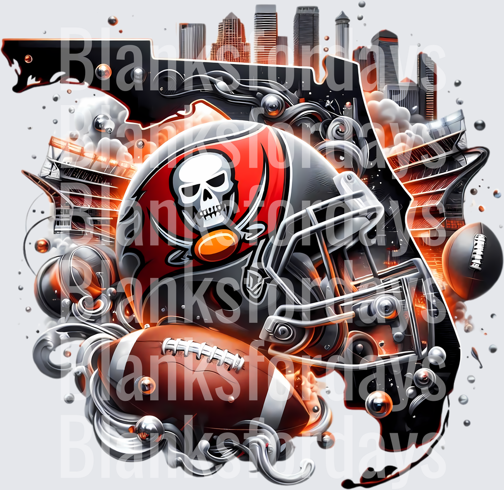 Tampa Bay Buccaneers Helmet Florida State Skyline Football (DTF)