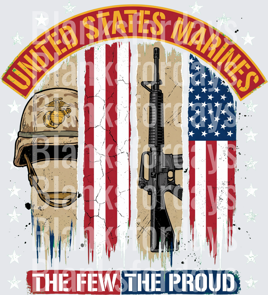 United States Marines The Few The Proud Distressed Flag (DTF)