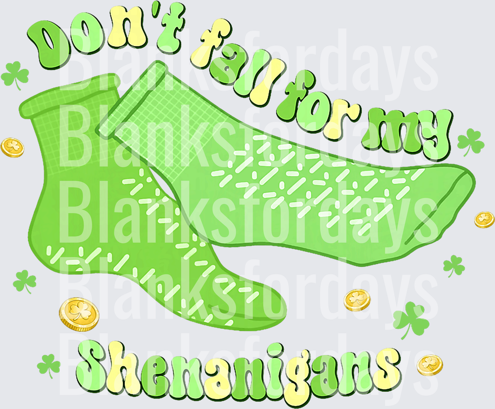 Don't Fall For My Shenanigans St. Patrick's Day Grip Socks (DTF)