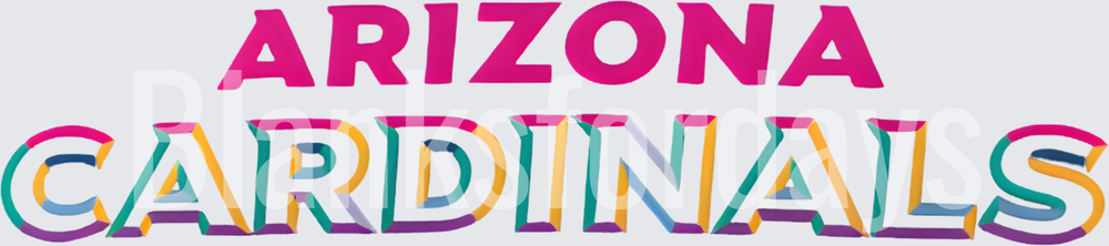 Arizona Cardinals Colorful Retro Bold Text Design (DTF)