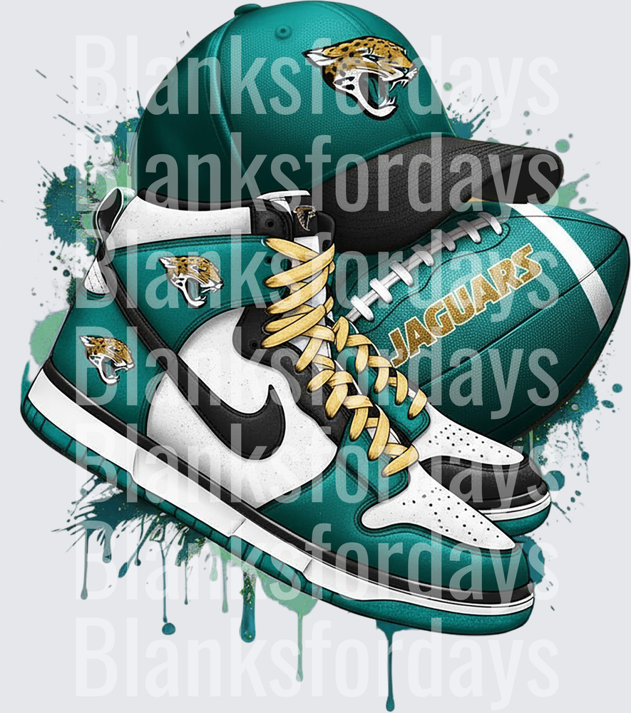 Jacksonville Jaguars Nike Sneakers Hat Football Drip (DTF)