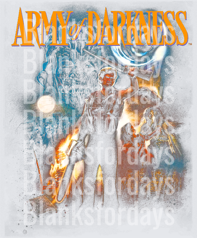 Army of Darkness Ash Williams Chainsaw Shotgun Classic Art (DTF)