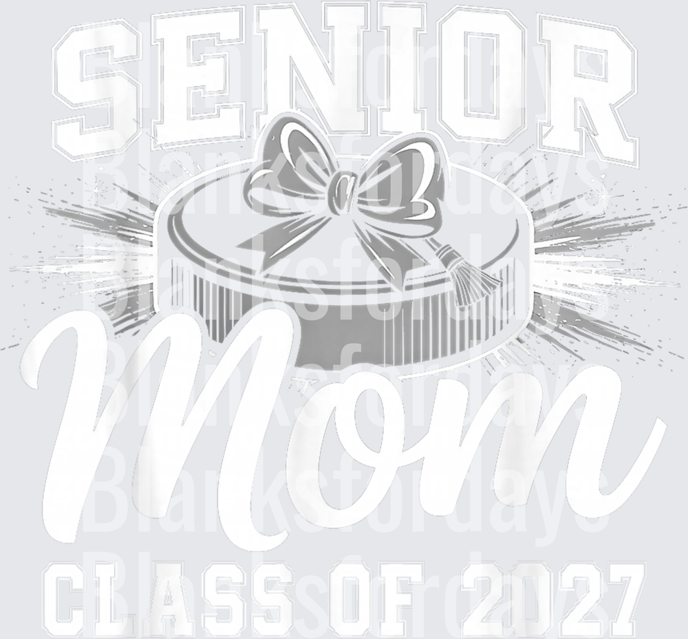 Senior Mom Class of 2027 Hockey Puck with Bow Design (DTF)