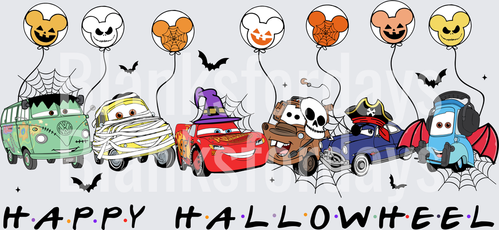 Happy Hallowheel Cars Characters Halloween Mickey Balloons (DTF)