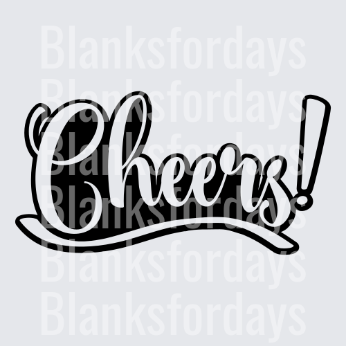 Cheers! Bold Script Lettering with Underline Swoosh (DTF)