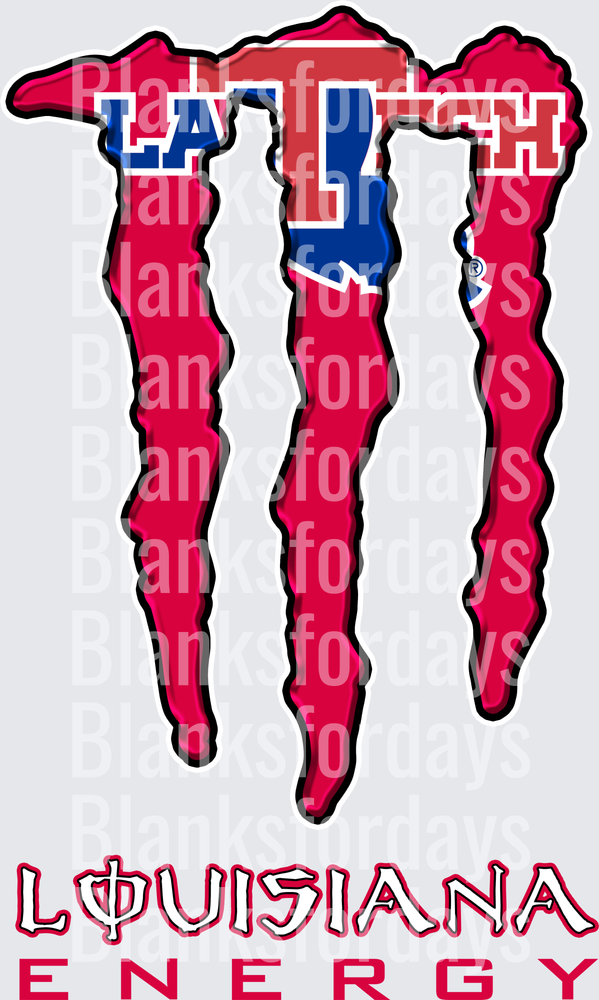 Louisiana Tech Bulldogs Monster Energy Claw Logo Mashup (DTF)