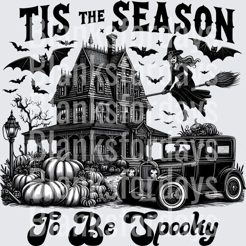 Tis The Season To Be Spooky Halloween Haunted House Witch (DTF)