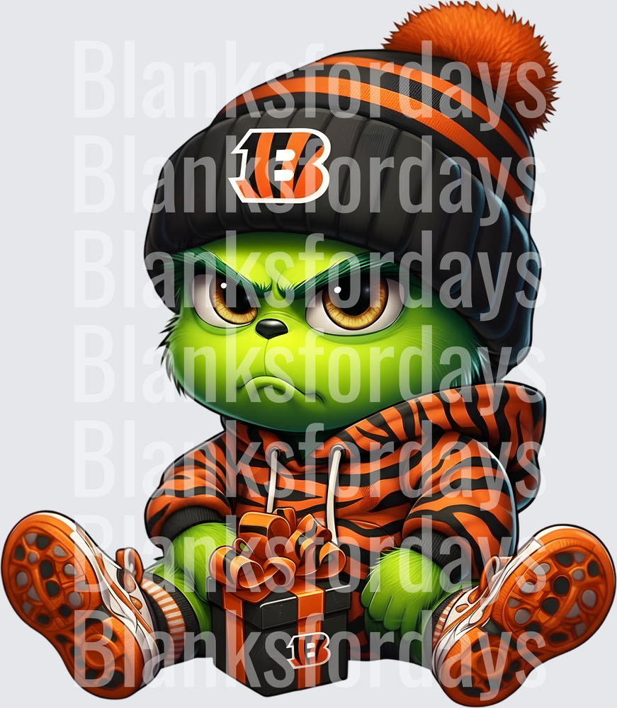Baby Grinch Cincinnati Bengals Fan Beanie Hoodie Gift (DTF)