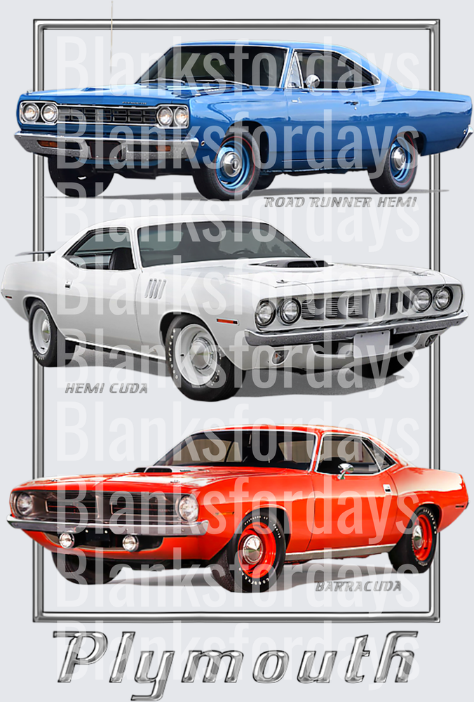 Plymouth Muscle Cars Road Runner Hemi Cuda Barracuda Trio (DTF)