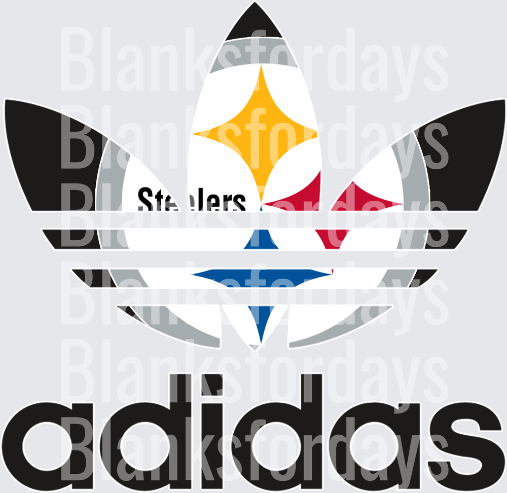 Pittsburgh Steelers Adidas Trefoil Logo Mashup (DTF)