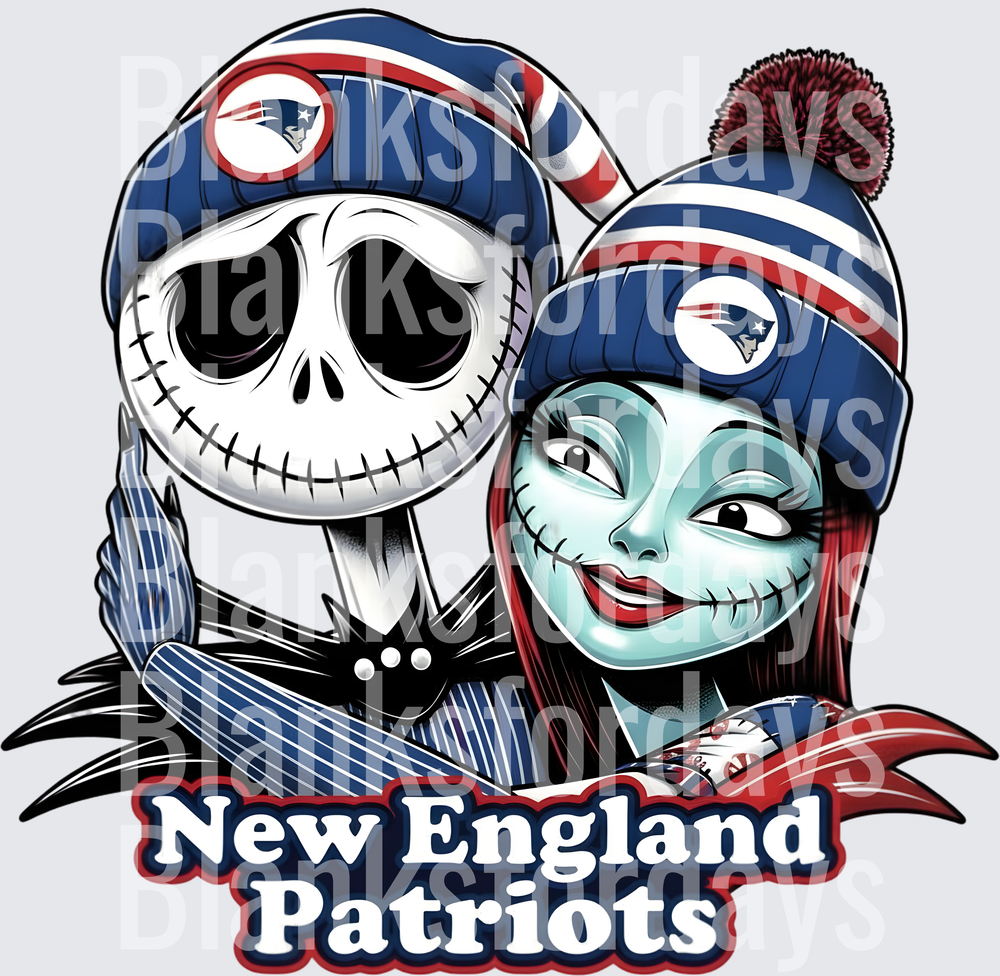 Jack Skellington and Sally New England Patriots Fan Couple (DTF)