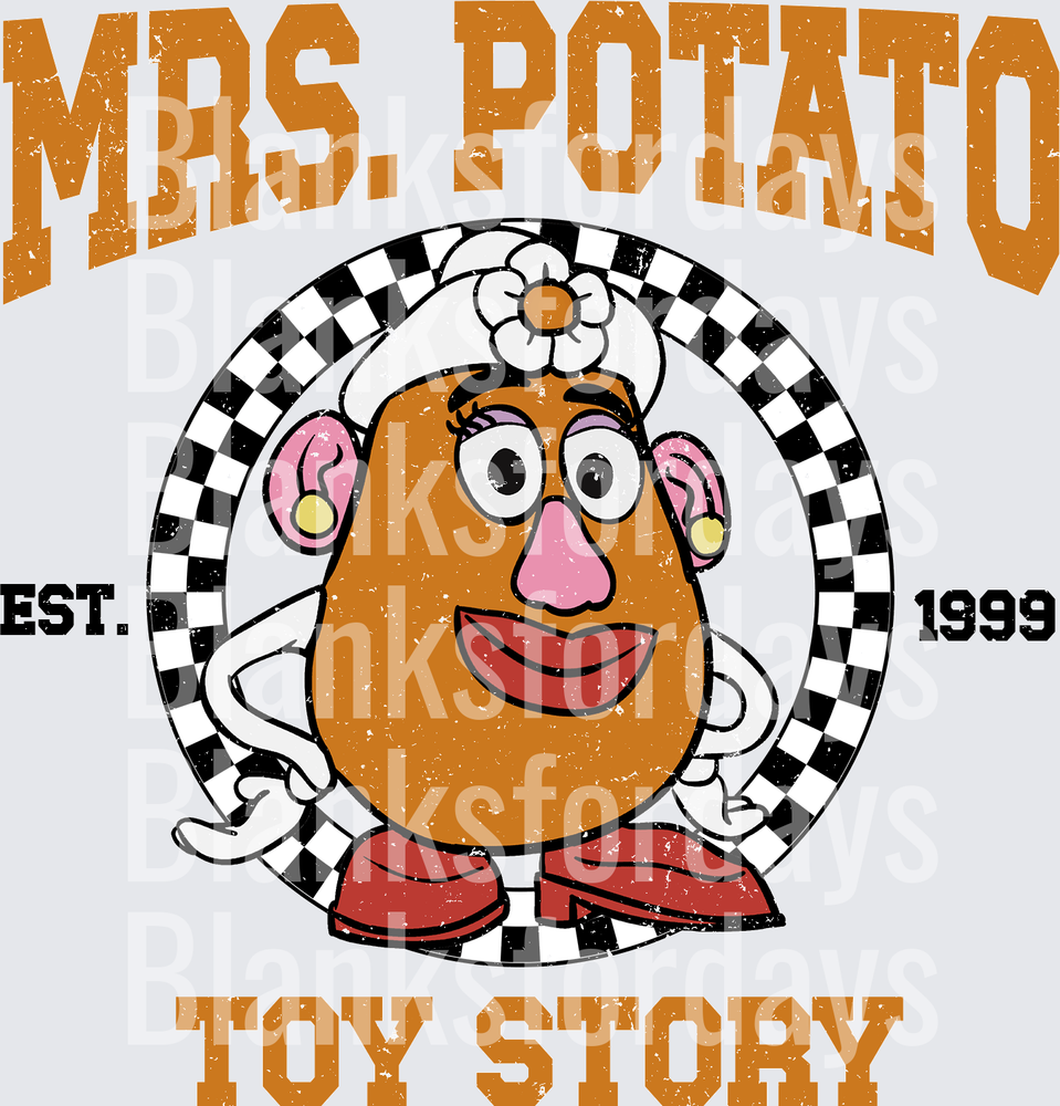 Mrs. Potato Head Toy Story Est. 1999 Checkered Vintage (DTF)
