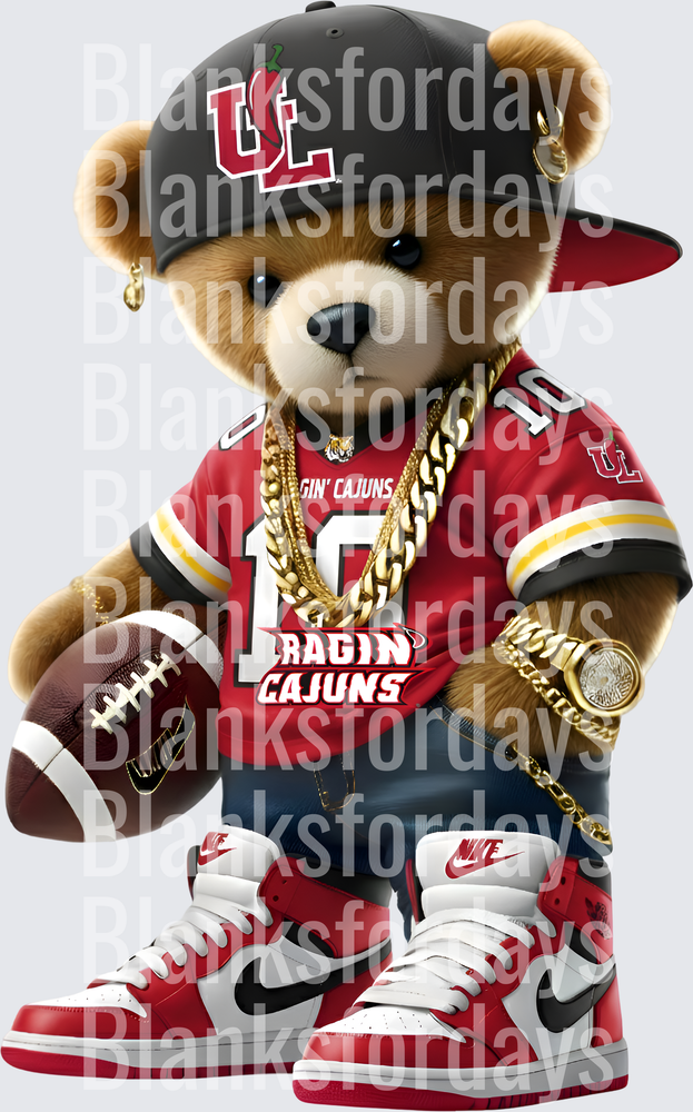 Drip Teddy Bear Louisiana Ragin Cajuns Football UL (DTF)