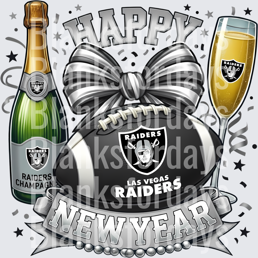 Happy New Year Las Vegas Raiders Football Champagne Celebration (DTF)