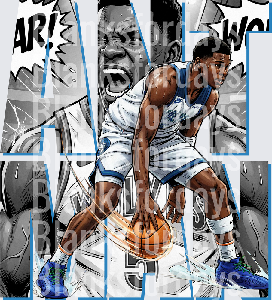 Anthony Edwards Minnesota Timberwolves Manga Comic Style (DTF)