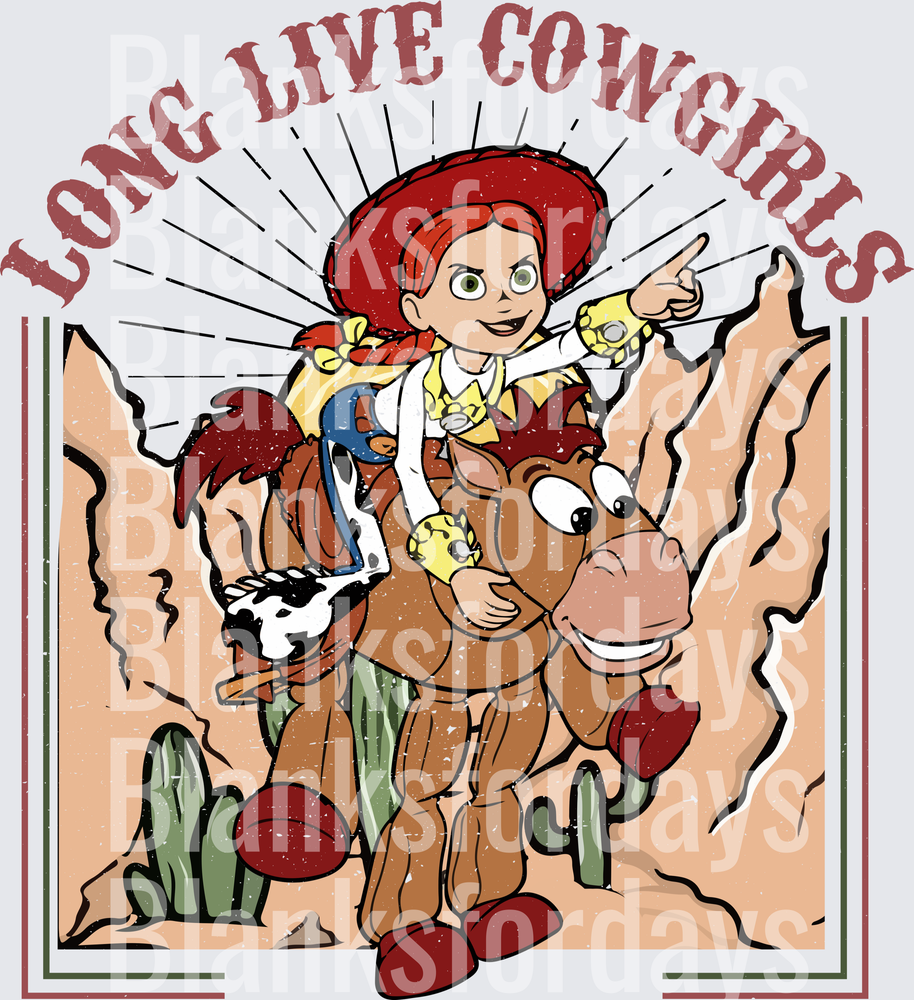 Long Live Cowgirls Jessie Riding Bullseye Toy Story (DTF)