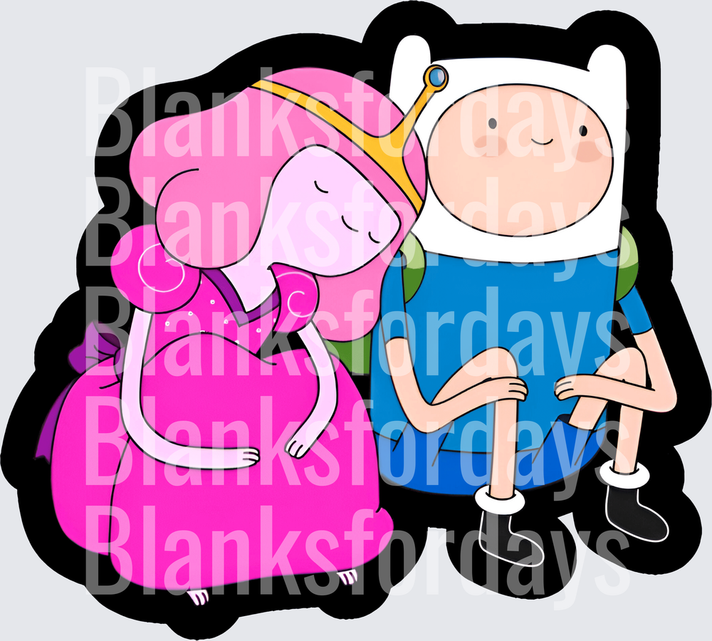 Adventure Time Finn and Princess Bubblegum Sitting Together (DTF)