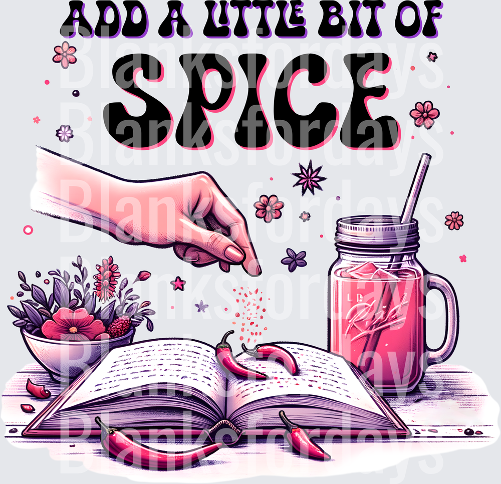 Add A Little Bit Of Spice Book Reader Chili Pepper Pink (DTF)