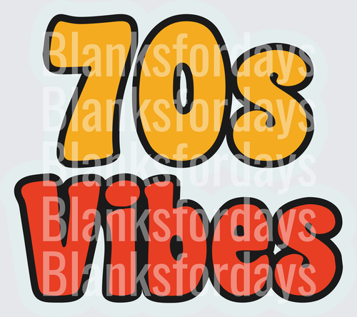 70s Vibes Retro Bold Bubble Letter Graphic (DTF)