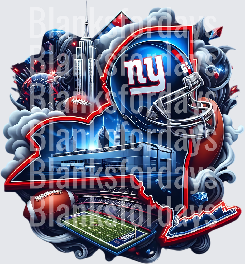 New York Giants NY Helmet Stadium Empire State Collage (DTF)