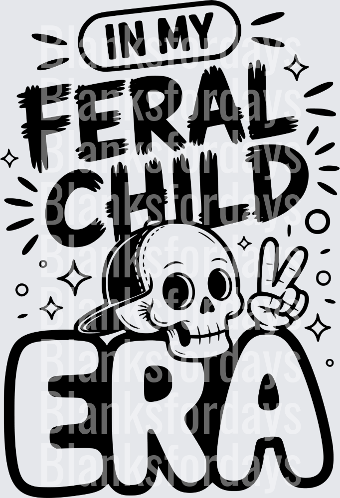 In My Feral Child Era Skull Peace Sign Bold Graphic (DTF)